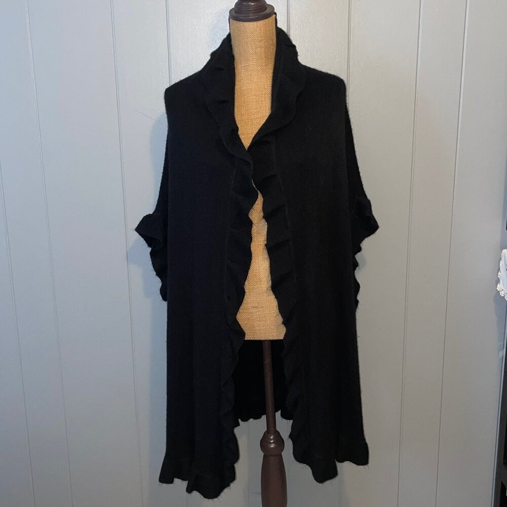 Charter Club Ruffle Open Long Cardigan One Size